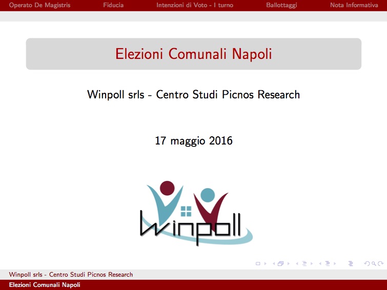 Sondaggio WINPOLL 17 Maggio 2016 - Napoli