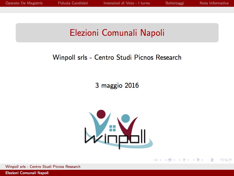 Sondaggio WINPOLL 3 Maggio 2016 - Napoli